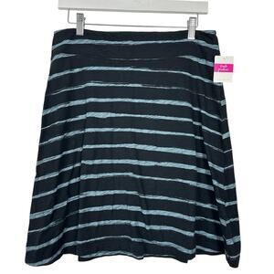 Fresh Produce Skirt Women Small Pull On A-Line Blue Striped Comfort Resortwear